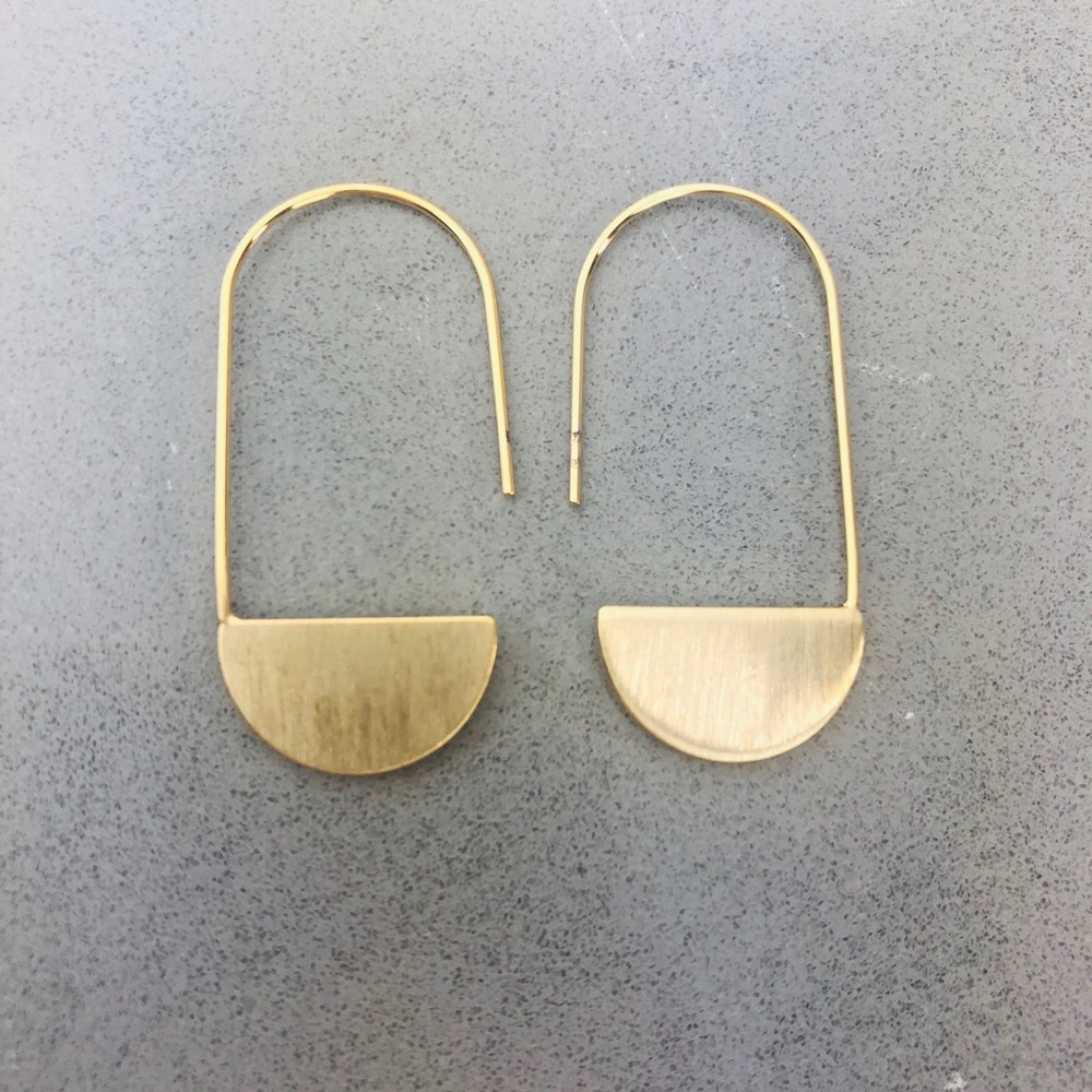 NEW Minimalist Gold plated hook earrings